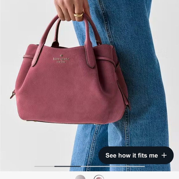 ♠️ Kate Spade - Dumpling Suede Small Satchel, Dark Merlot NWT - Picture 3 of 7